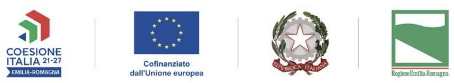 Coesione Italia, European Union, Italian Republic and Emilia-Romagna Region funding logos